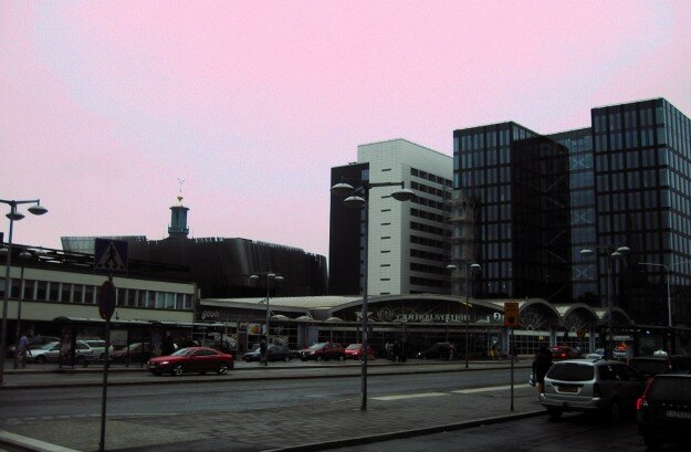 Klarabergsgatan med Stockholm Waterfront 