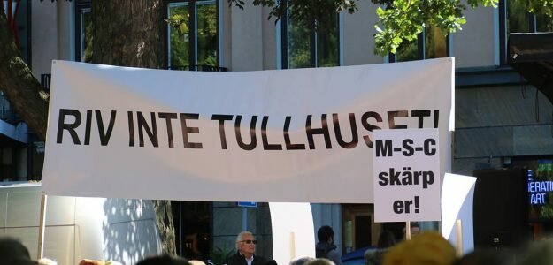 Från demonstrationen vid Sturegatan. foto: Jan Claesson